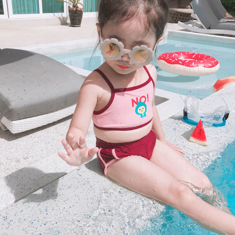 ❀Spot❀Girls Swimsuit 2021 Summer New dành cho trẻ em dễ thương Áo tắm xẻ tà cho bé Bikini Wetsuit khô nhanh