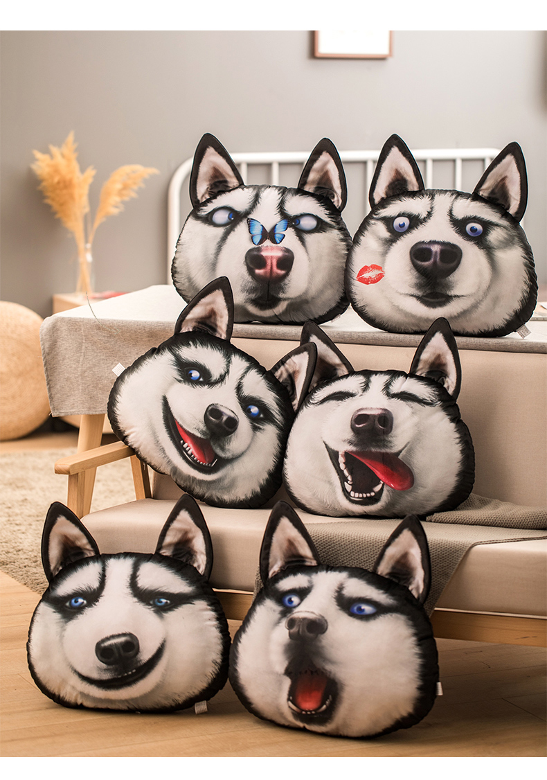 ❤Gối hình đầu chó Husky 3D vui nhộn kích thước 50cm