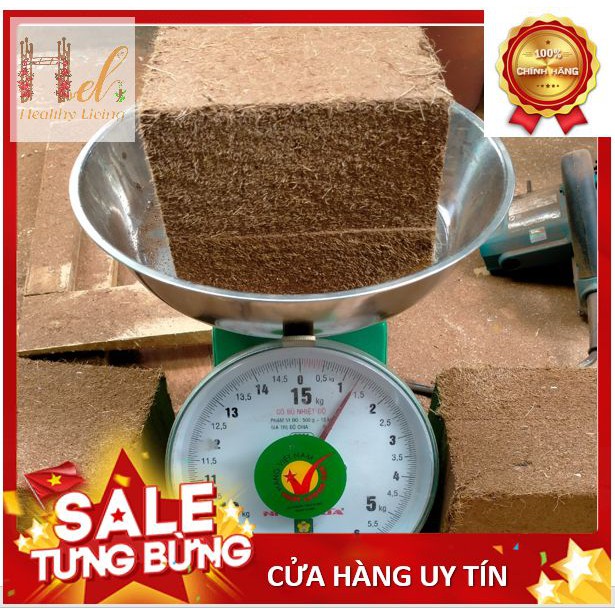 [MUA 2 GIẢM 15%] 1.1 Kg Xơ Dừa Nén Mùn Dừa Nén Ngâm Nước Nở 7Kg Trộn Đất Sạch, Phân Bón Trồng Rau Sạch, Cây Cảnh