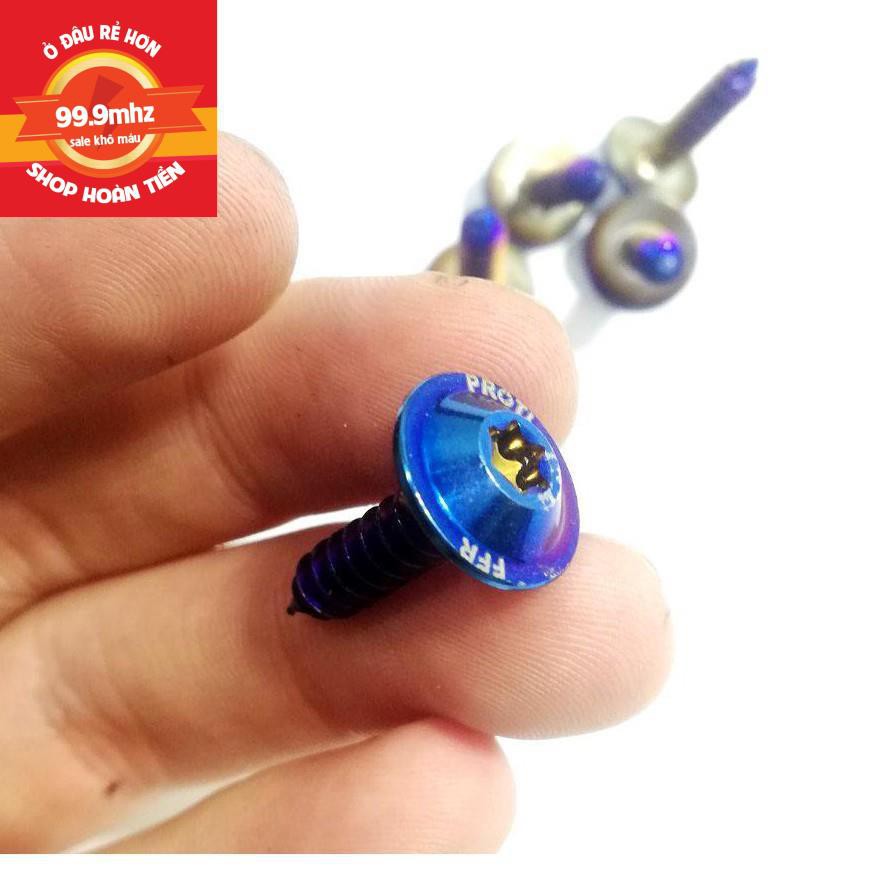 Ốc Răng Xoắn 5li18 Titan Proti Xanh Răng Xoắn Bắt Dàn Áo, Mica, Lọc Gió Pô e, Mão xe Yamaha