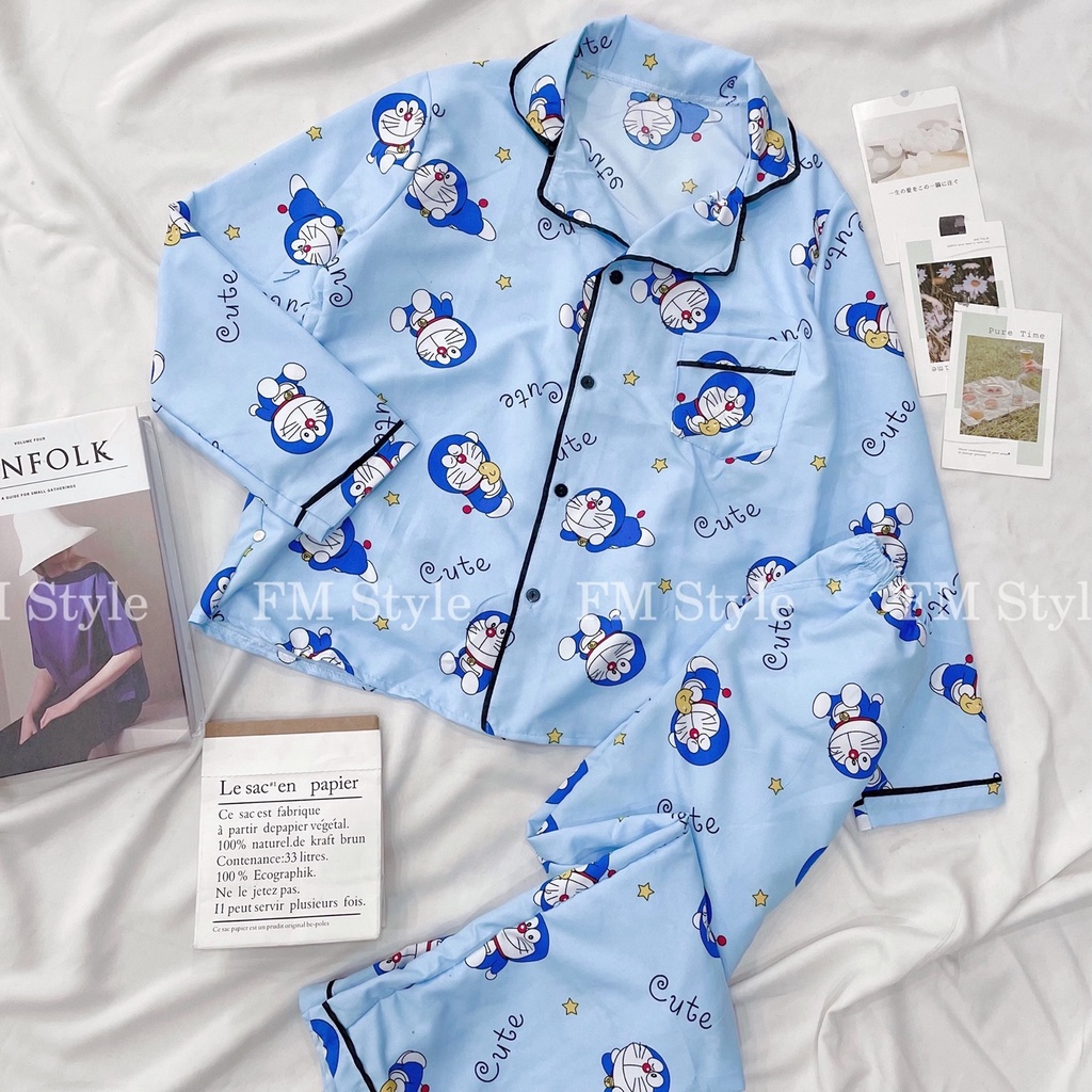 Đồ bộ nữ FM Style pijama dài tay chất lụa cao cấp thiết kế dễ thương mềm mịn thoáng mát 220212023