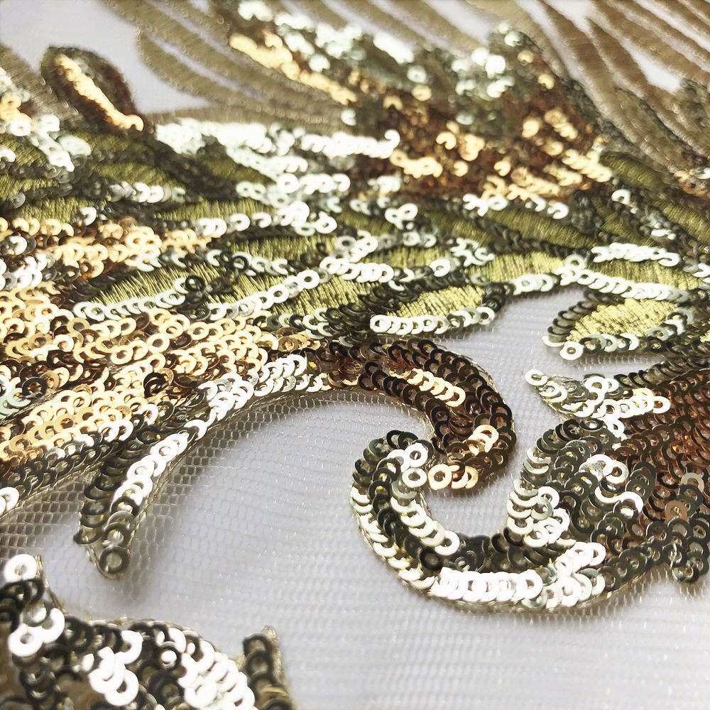 Miếng Vá Thêu Hình Hoa Lông Vũ Đính Kim Sa Lấp Lánh Trang Trí Quần Jean / Túi Xách / Váy Cưới diy