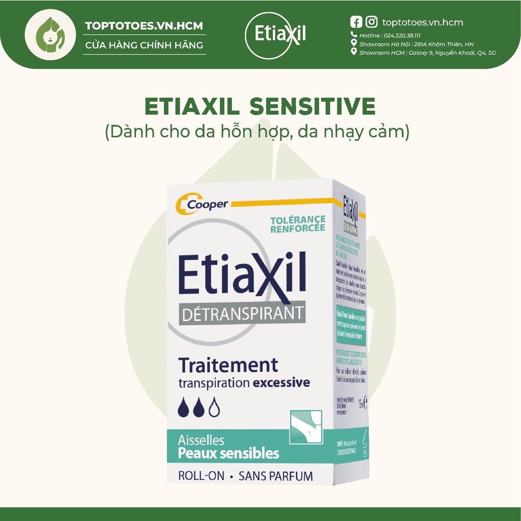 Lăn khử mùi, giảm mồ hôi Etiaxil 15ml [Nhập Khẩu Chính Hãng 100%]