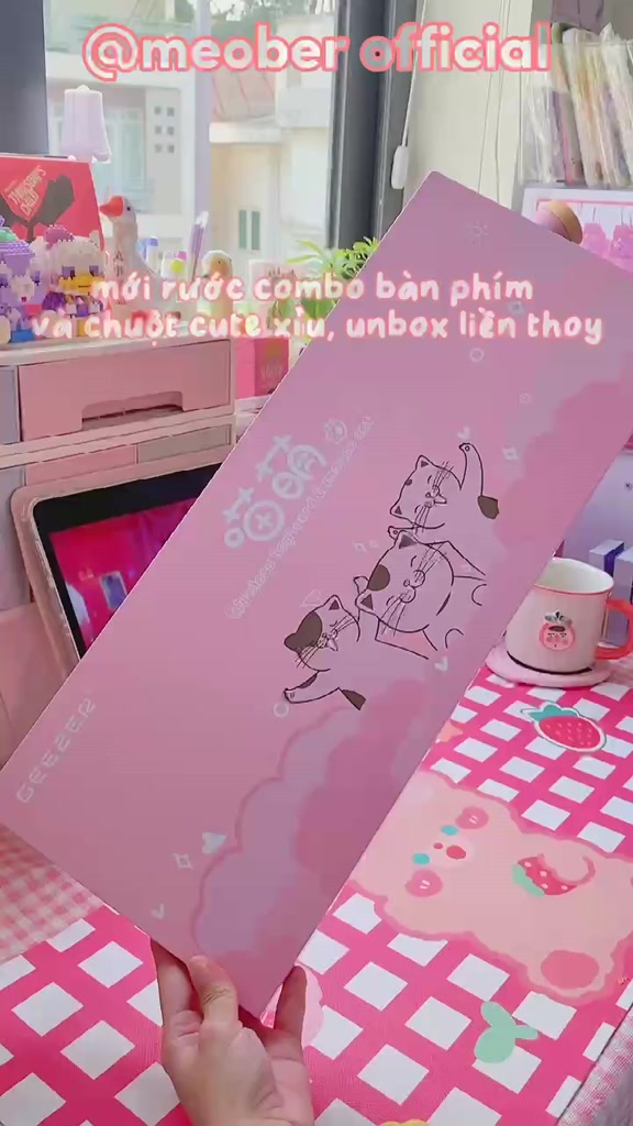 [TẶNG LÓT CHUỘT] Bộ bàn phím không dây & chuột Silent MOFii Geezer Cute Cat dành cho Laptop, i pad, PC v.v | BigBuy360 - bigbuy360.vn