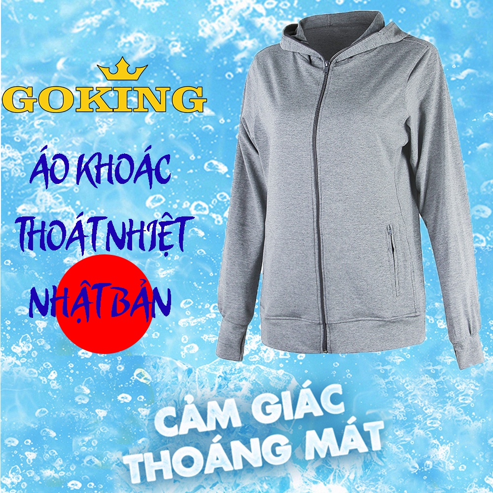 ☜₪♞Áo khoác nữ thoát nhiệt Nhật Bản Goking 6 túi, 100% cotton thoáng mát, thấm hút mồ hôi, kháng khuẩn, chống tia UV