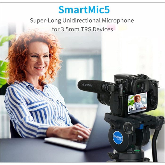 Micro Thu Âm Saramonic Smartmic5- Gắn Trực Tiếp Vào Máy Ảnh/ Máy Quay Bằng Jack TRS 3.5mm- Bảo Hành Chính Hãng 24 Tháng