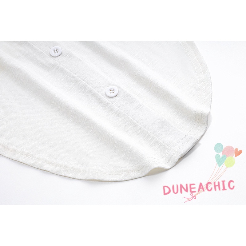 Áo sơ mi croptop DUNEA tay dài thắt nút thời trang cho nữ