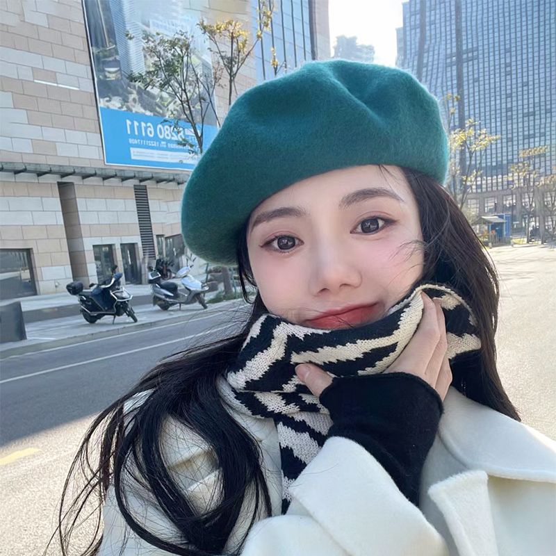 Mũ Nồi Len Thời Trang Hàn Quốc Phong Cách Beret Dành Cho Nữ