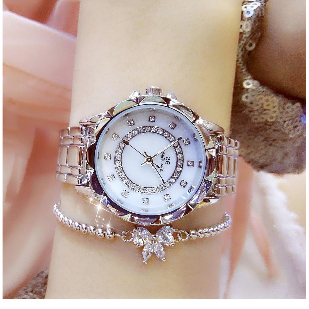 Đồng hồ đeo tay nữ, đồng hồ nữ dây kim loại chính hãng BEE SISTER thời trang công sở