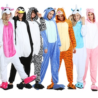  Kigurumi Stitch Onesies Mùa Đông Anime Kỳ Lân Gấu Trúc Bộ Đồ Ngủ Nam Nữ Váy Ngủ Động Vật Pijama Người Lớn Flannel Đồ Ngủ Bộ Đồ Ngủ 