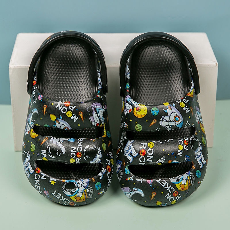 Oeggeo Giày Đế Bằng Đi Biển In Hình Phi Hành Gia Chống Thấm Nước Mùa Hè Cho Bé