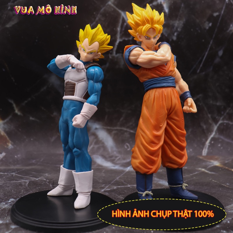 Mô hình Dragon Ball - Mô hình Songoku và Vegeta trạng thái siêu xayda cấp 1 cao 20cm full BOX