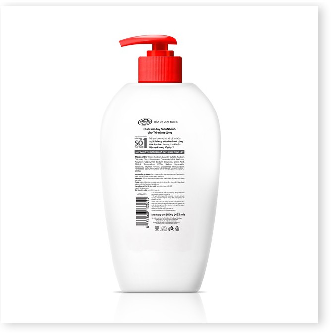 [Mã chiết khấu giảm giá sỉ mỹ phẩm chính hãng] Nước rửa tay Lifebuoy Bảo vệ khỏi vi khuẩn 500gr (Chai)