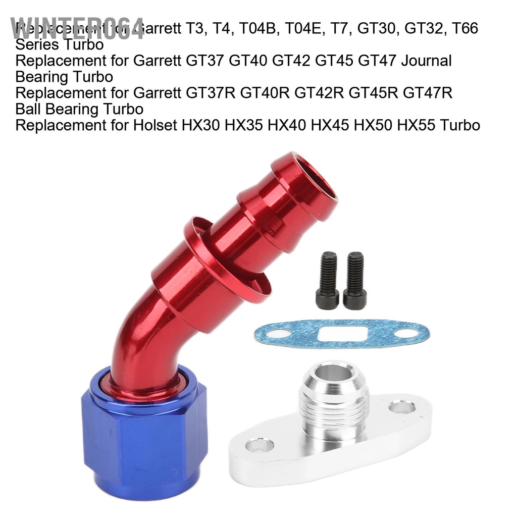 Bộ Lọc Dầu Turbo AN10 45 Độ Thay Thế Cho Garrett T3 T4 T7 GT30