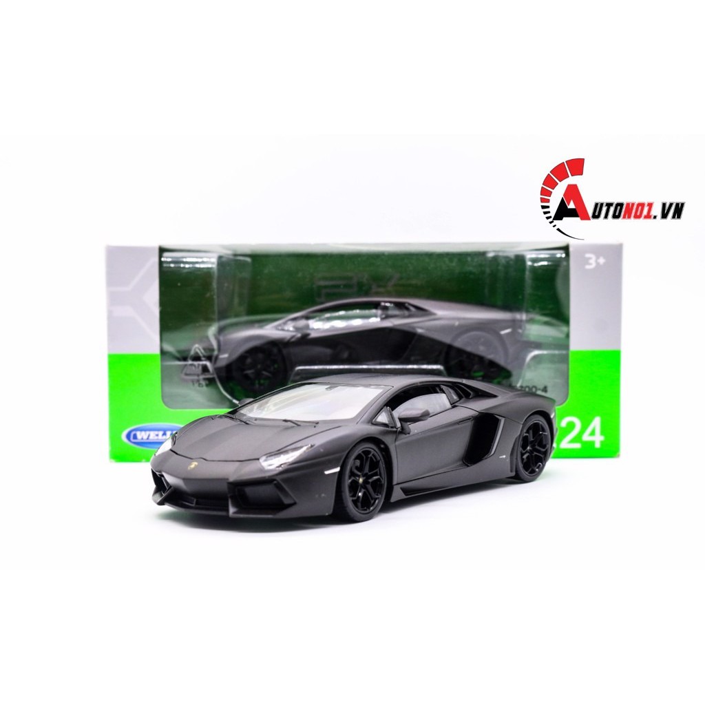 MÔ HÌNH XE LAMBORGHINI AVENTADOR LP700-4 MATTBLACK 1:24 WELLY 4653