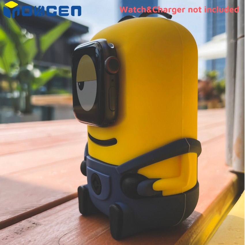 Giá Đỡ Sạc 3C Thiết Kế Hình Minions Cho Đồng Hồ Để Bàn Hộp Kính Và Dây Đeo Nhựa.