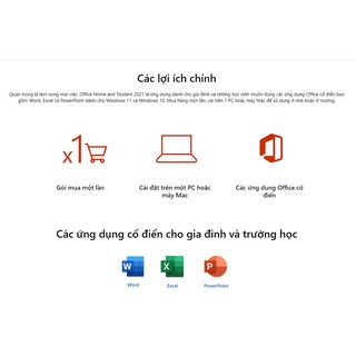 Phần mềm Microsoft Office Home & Student 202 Chuyển được máy tính khác