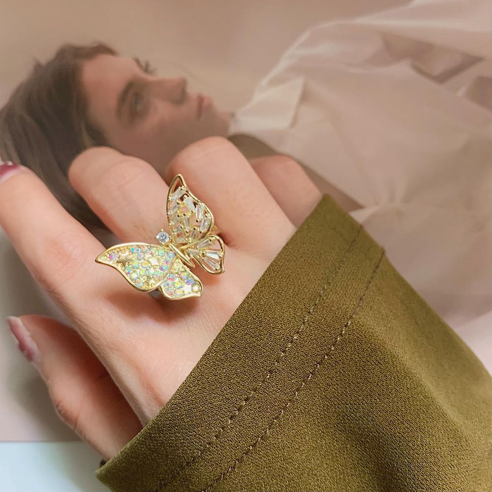 Nhẫn Hình Bướm Thiết Kế Mới Thanh Lịch Thời Trang|Áo Thun Tay Ngắn Khoét Lỗ Nhiều Màu Sắc|Trang Sức Vòng Cổ