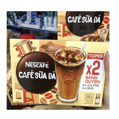 Cà Phê Sữa Đá Nescafe Hộp 240g (10 gói).