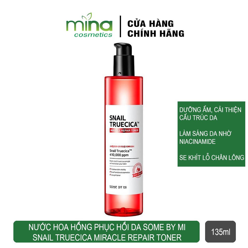 Nước hoa hồng dưỡng ẩm và phục hồi da SOME BY MI SNAIL TRUECICA MIRACLE REPAIR TONER 135ml