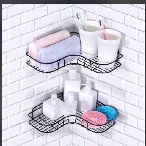 Kệ Góc Nhà Tắm Dán Tường , Kệ Nhà Tắm Chất Liệu Thép Không Gi - Tặng Kèm Miếng Dán