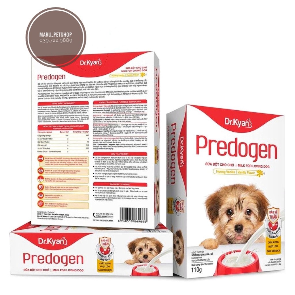 Sữa cho chó hộp giấy- 110g- Dr.Kyan Predogen sữa bột cao cấp