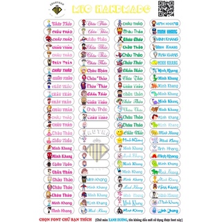 [Mio]100 Sticker - Miếng Tem Dán có Tên Bé (in theo yêu cầu)