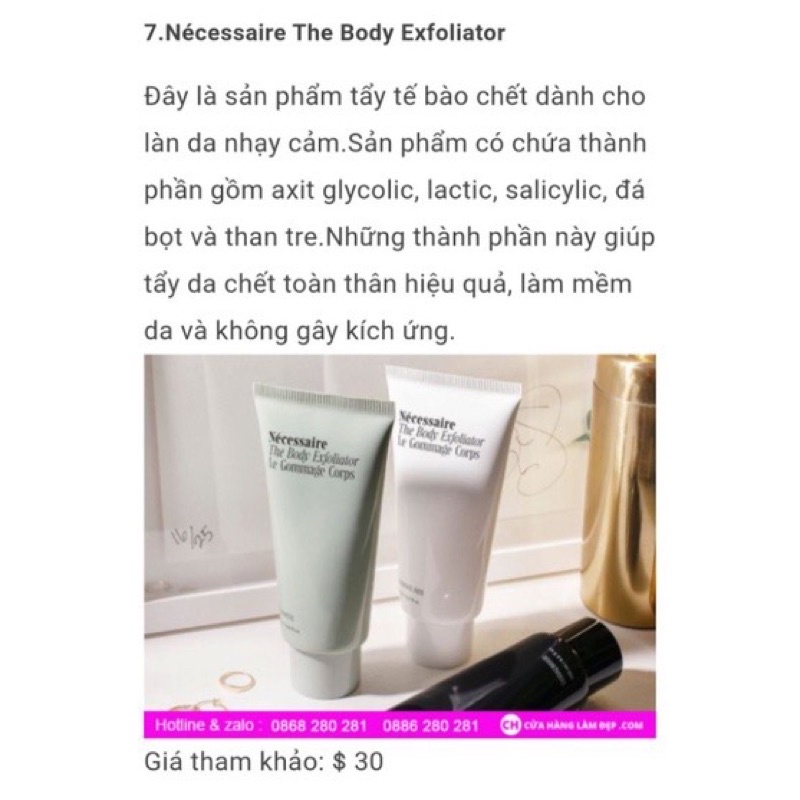 Tẩy da chết toàn thân NECESSAIRE The Body Exfoliator 30ml