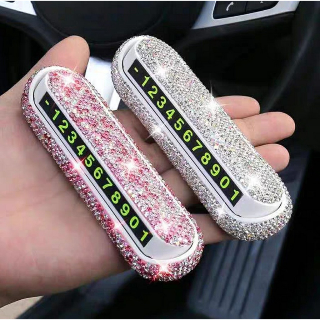 Thẻ ghi số điện thoại đỗ xe phát quang GẮN ĐÁ sang trọng Đặt Taplo ô tô