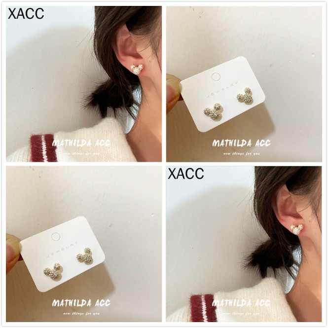 Khuyên tai đính đá thời trang Hàn Quốc dành cho nữ