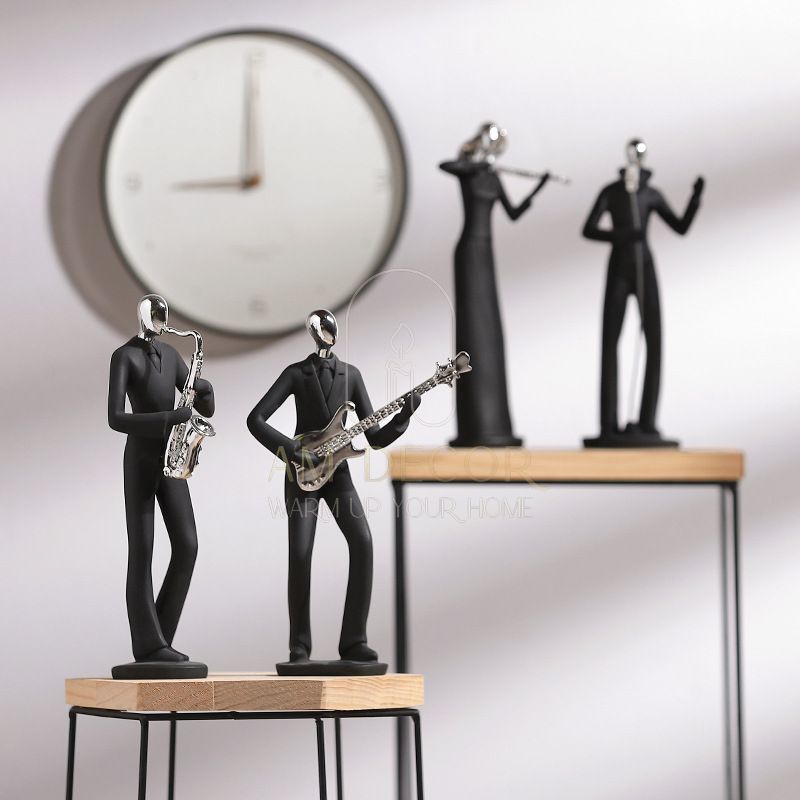 Tượng Nhạc công saxophone, guitar, violin, ca sĩ châu Âu decor trang trí phòng khách, tủ TV sang trọng - AM Decor
