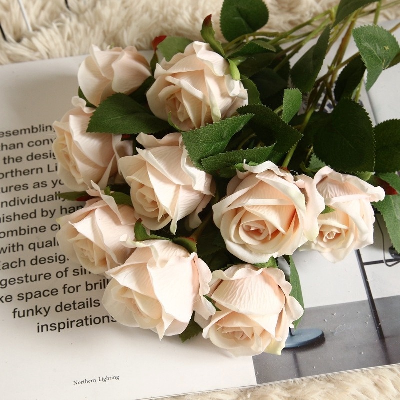 Hoa Hồng Giả Bằng Lụa Dùng Trang Trí Tiệc Cưới/Valentine