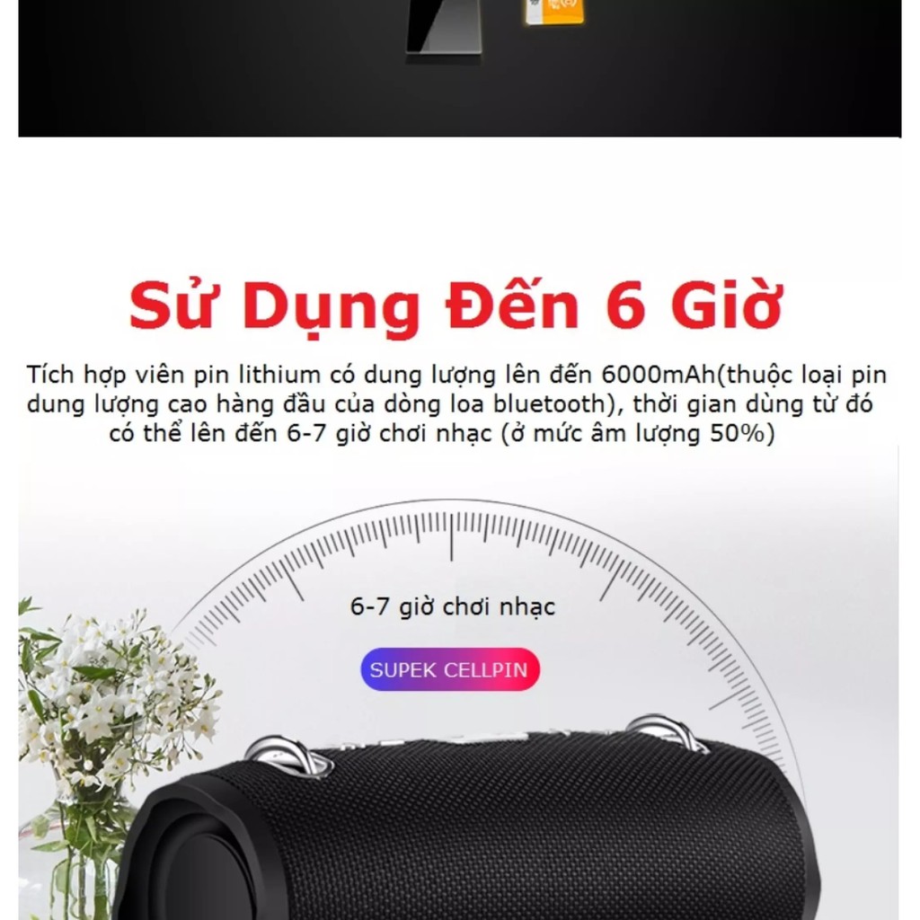 Loa nghe nhạc bluetooth bass mạnh GrownTech, dòng Charge 3 plus size đại blutooth không dây đa năng