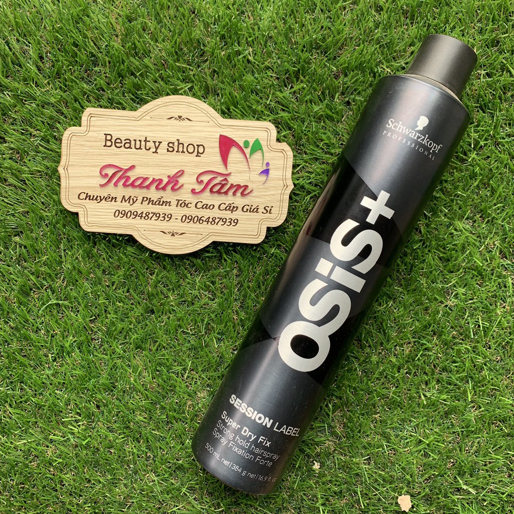 Gôm Xịt Tóc Osis+ Black Super Dry Fix Schwarzkopf 500ml (Strong Hold Hairspray)