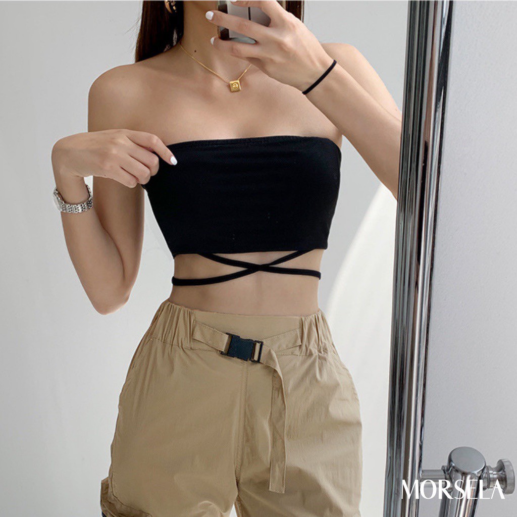 Áo ống croptop đan dây eo - áo kiểu nữ form dáng croptop sexy - Morsela