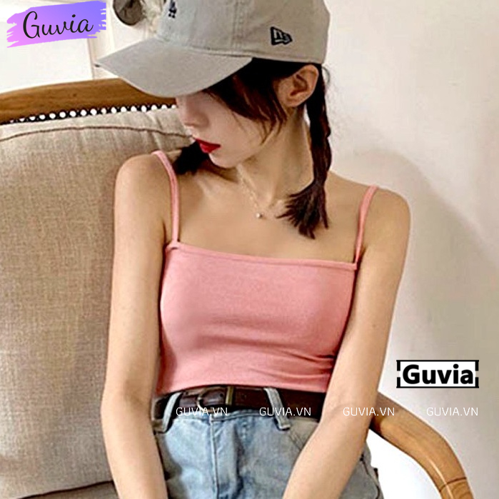 Áo Croptop 2 DÂY VẢI Phong Cách, Áo kiểu nữ chất vải tốt mặc đẹp nhiều màu GUVIA CR74