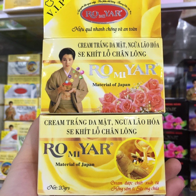 Kem crem trắng da mặt, ngừa lão hoá se khít chân lông romiyar 20g