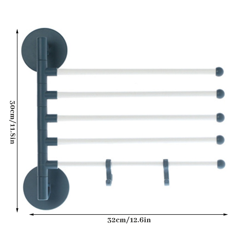Giá Treo Khăn Gắn Tường Xoay 180 Độ Tiện Dụng° Ống Xoay Tiết Kiệm Không Gian Cho Phòng Tắm