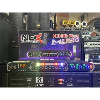 Vang cơ nex acoustics k800 plus: chống hú tốt, dàn đèn led tín hiệu , có bluetooth, optical, usb..tặng kèm bộ dây canon