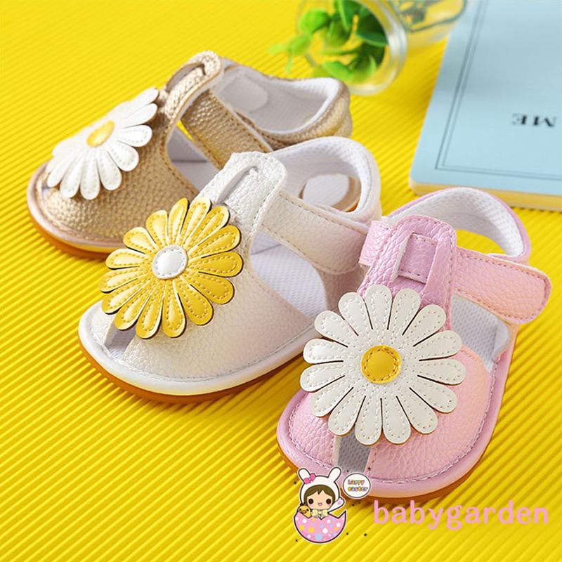 Giày sandal đính hoa dễ thương cho bé gái 0-18 tháng tuổi