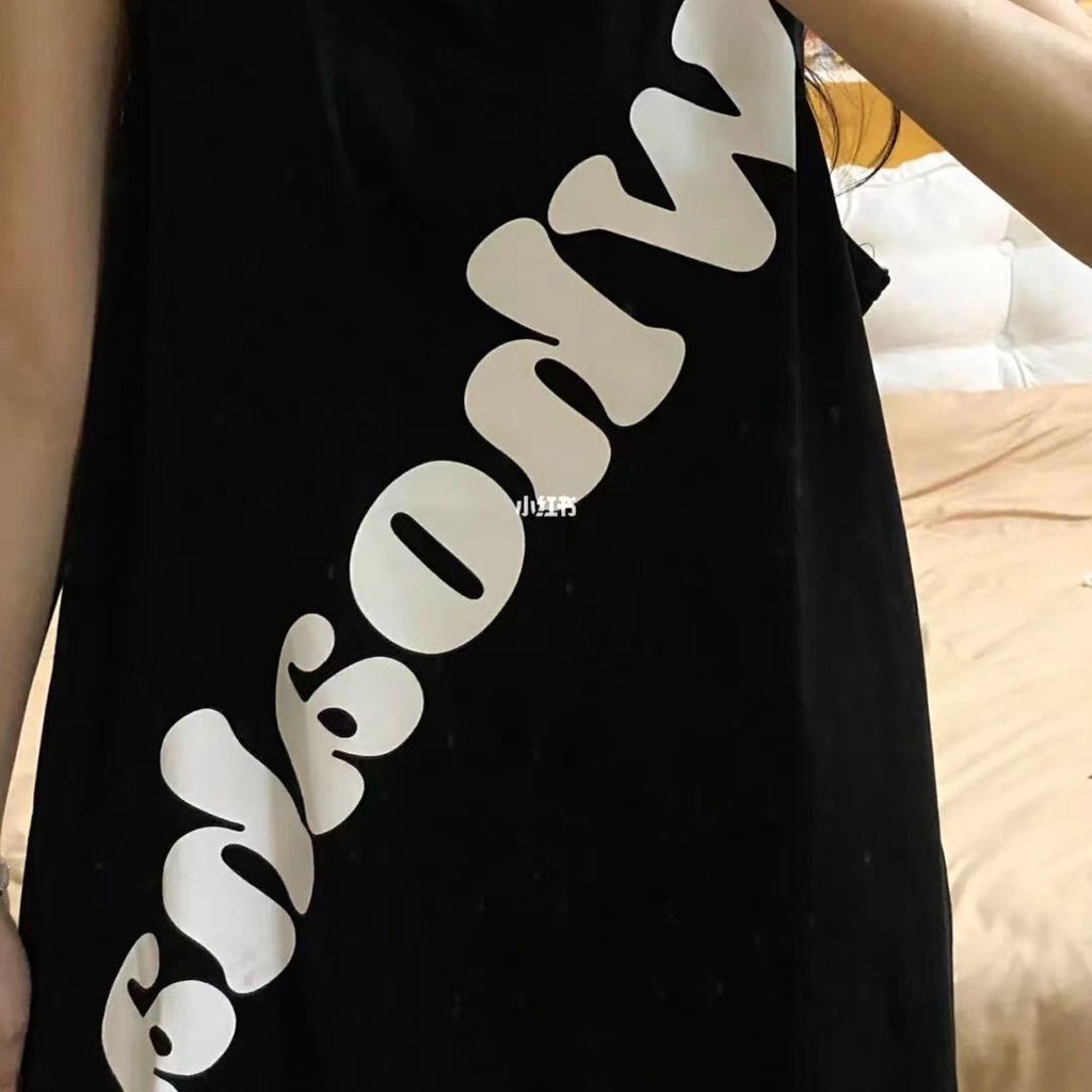 Jiashucheng Áo Ba Lỗ Thể Thao Dáng Rộng In Chữ Phong Cách Hip Hop Mỹ Thời Trang Cho Cặp Đôi