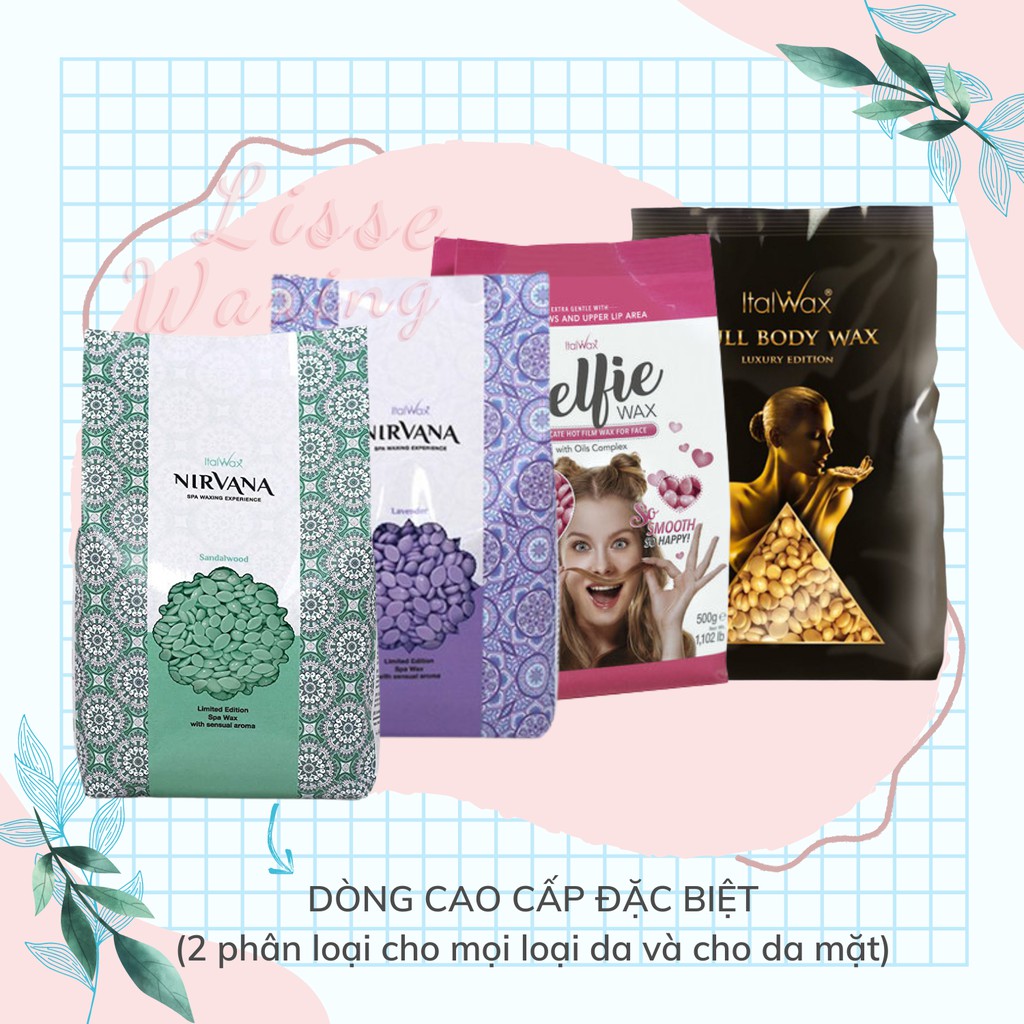 Sáp wax lông ItalWax cao cấp dùng để wax tẩy lông, triệt lông nhập khẩu từ Ý (Tặng que gỗ lấy sáp wax nóng)