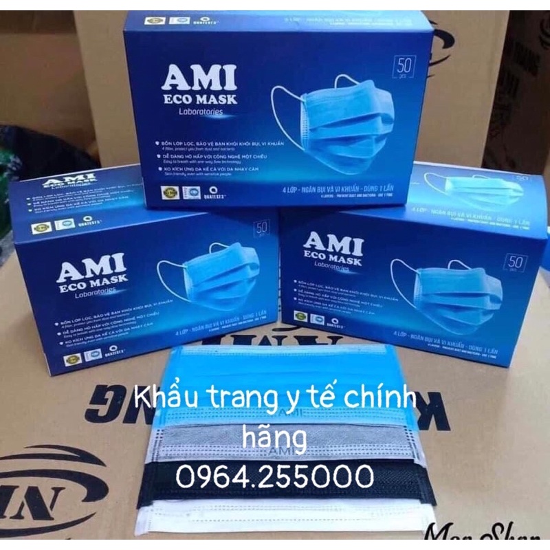 Hộp 50 cái Khẩu Trang Y Tế 4 lớp chuẩn hiệu AMI