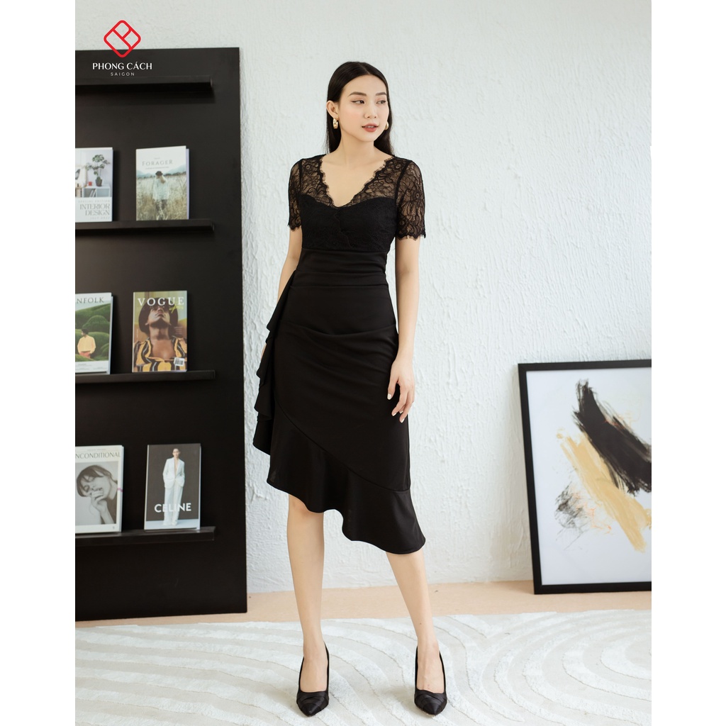 Đầm body đuôi cá phối ren SD1377 Phong Cách SAIGON