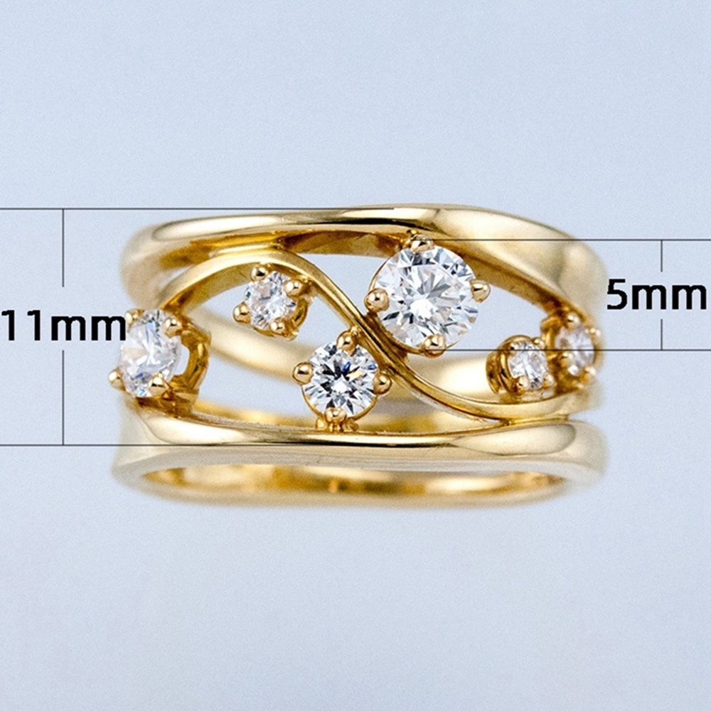 Nhẫn Đeo Tay Đính Đá Zircon 8 Màu Thời Trang