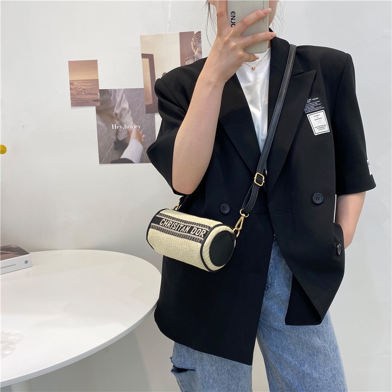 Túi Đeo Vai Đan Sợi Rơm Thời Trang Sành Điệu Cho Nữ