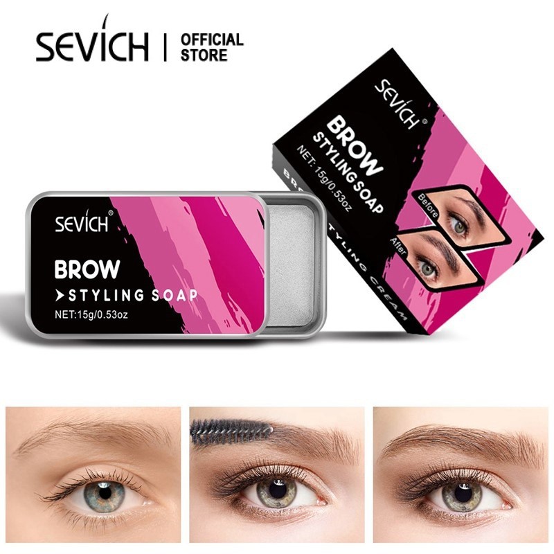 Bộ gel định hình lông mày SEVICH 15g kèm cọ trang điểm lông mày tiện lợi | BigBuy360 - bigbuy360.vn