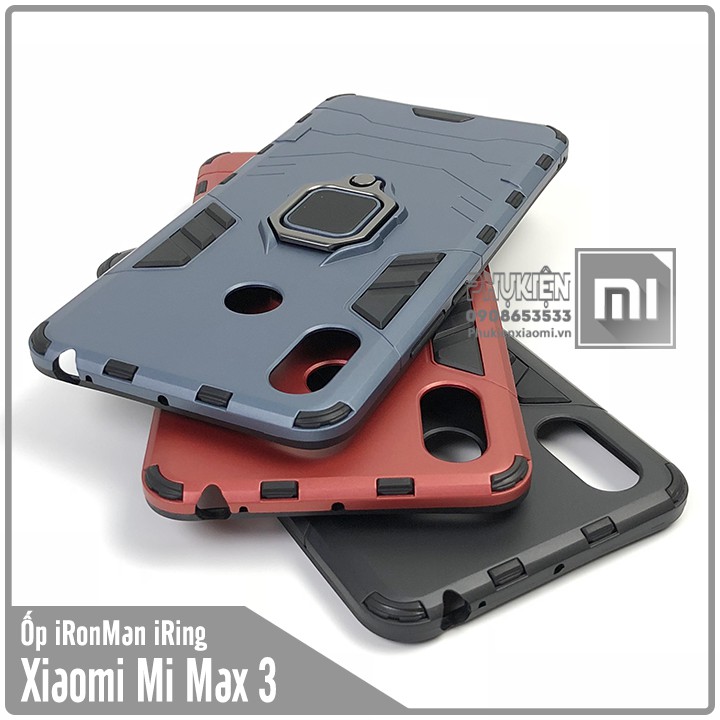 Ốp lưng Xiaomi Mi Max 3 iRON - MAN IRING Nhựa PC cứng viền dẻo chống sốc