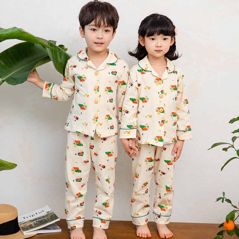 Bộ Pijama dài tay cho bé 100% cotton new 2021