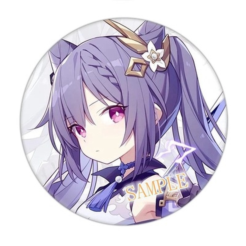 Ghim cài áo làm từ kim loại họa tiết Genshin Impact Badge Zhongli Xiao Keqing